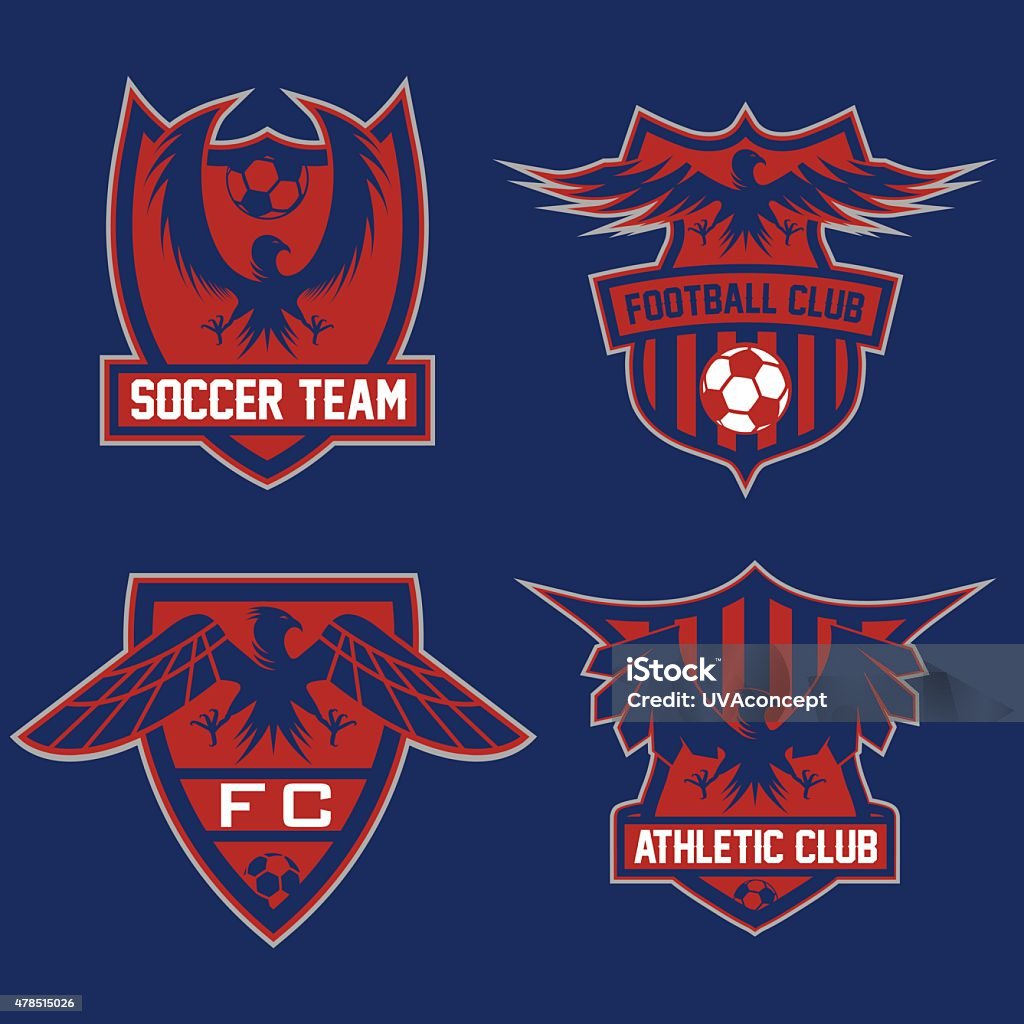 Club Crest Football Team Crests Set With Eagles Vector Design Template Stock ...
