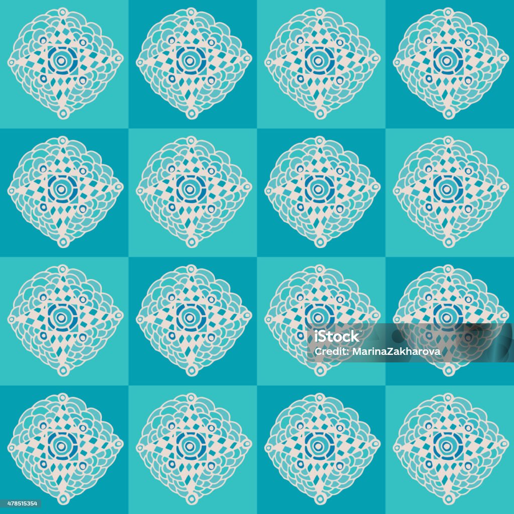 Seamless pattern Abstract seamless pattern with squares and drawing in doodle style. Hand-drawn illustration. Vector. 2015 stock vector