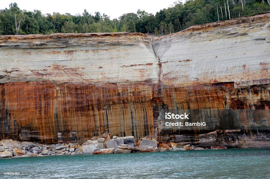 Rocks Pictured Rocks National Lakeshore, Michigan 2015 Stock Photo