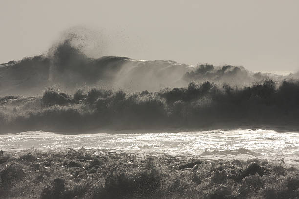 Mavericks Wave Ocean Storm Surf stock photo