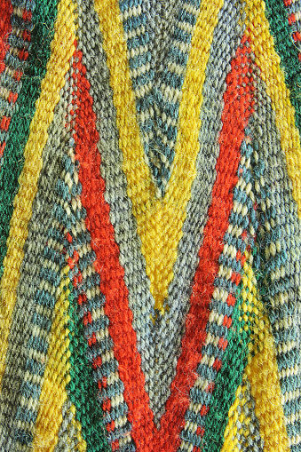 Native American Tribal woven wool textile blanket or garment pattern typical of the Southern Plains Indians - Cherokee, Arapahoe, Lakota, Cheyenne and others.