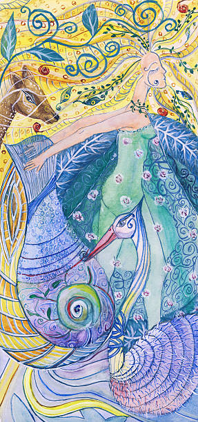 istock Women in the forest – watercolor fairy illustration 478520276