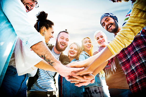 istock Friendship Join Hands Celebration Summer Beach Concept 478520746