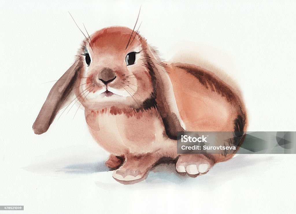 Brown Rabbit Vector Stock Brown Rabbit Stock Illustration - Download Image Now - Painting - Art ...