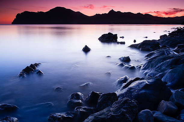 Karadag at sunset stock photo