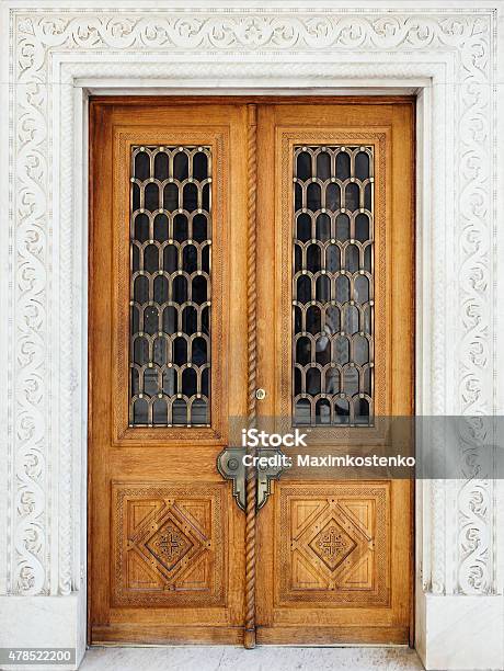Livadia Palace Exterior Vintage Wooden Door Stock Photo - Download Image Now - 2015, Accessibility, Architecture