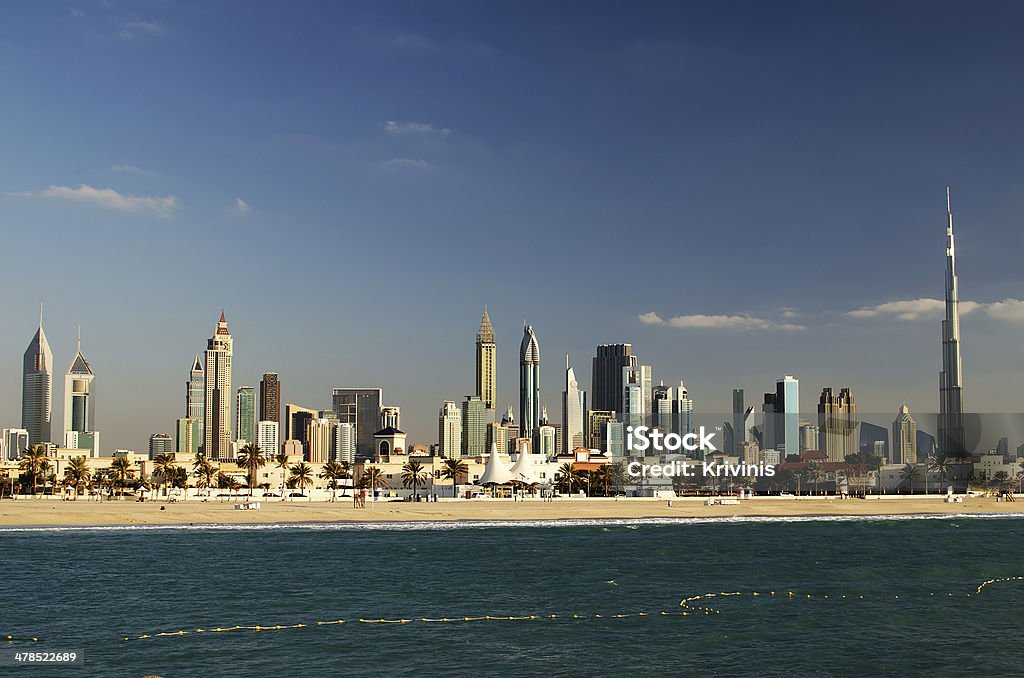 Downtown of Dubai. The view from the Persian Gulf Downtown of Dubai (United Arab Emirates). The view from the Persian Gulf Arabic Style Stock Photo