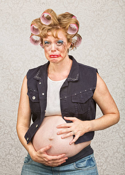 妊娠ヒルビリーカノジョ - ugliness women humor lipstick ストックフォトと画像