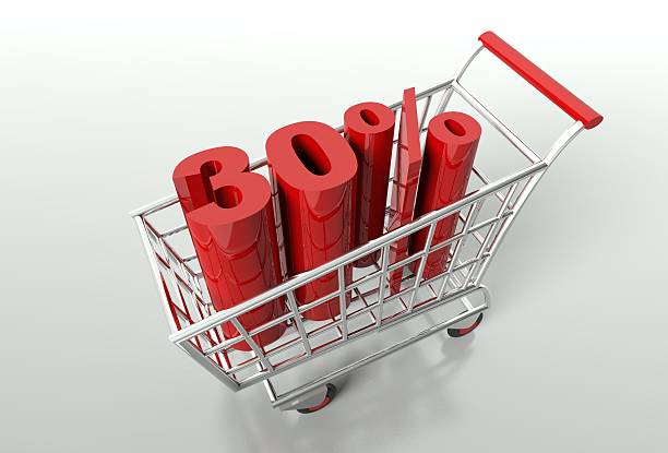 istock Shopping cart and thirty percent discount 478524507
