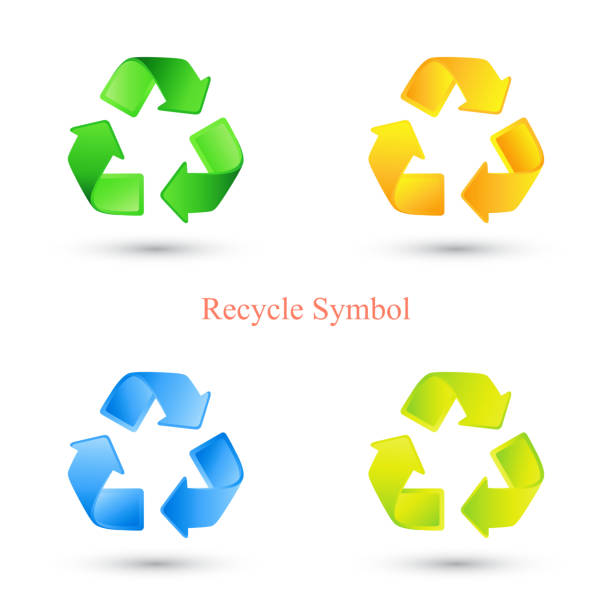 istock Colorful set of recycle signs. Vector illustration 478524994
