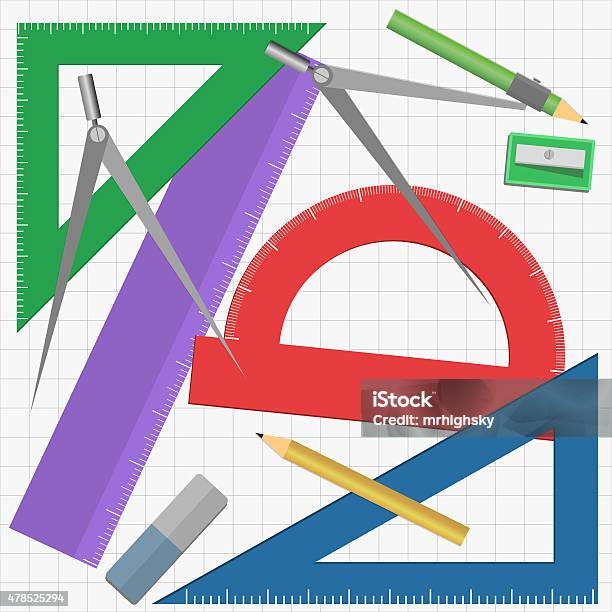 Maths Instruments Drawing Geometry Instruments Stock Illustration - Download Image Now - 2015 ...
