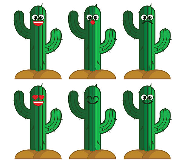 illustrations, cliparts, dessins animés et icônes de expression de cactus - facial expression isolated lifestyles exoticism