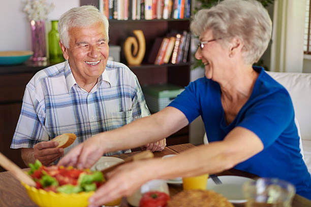 istock Senior couple eating delicious breakfast 478529742