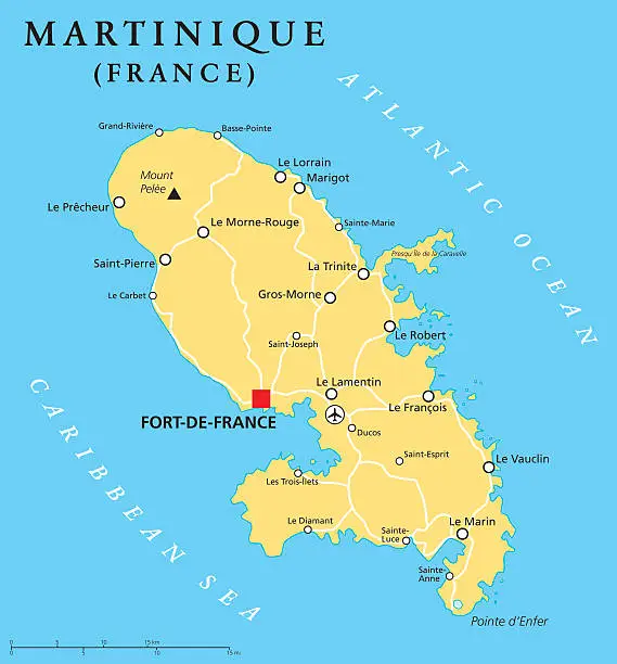 Vector illustration of Martinique Political Map