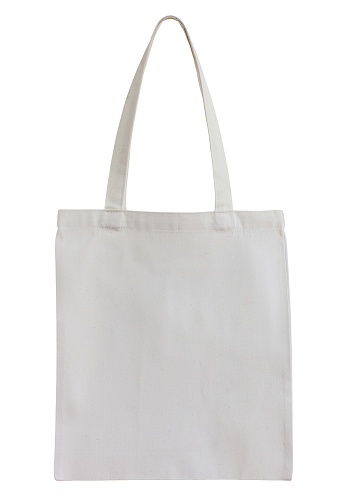 white cotton bag isolated on white with clipping path