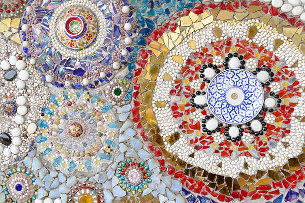 istock colorful broken tile, bead, bowl and stone for texture background 478537260