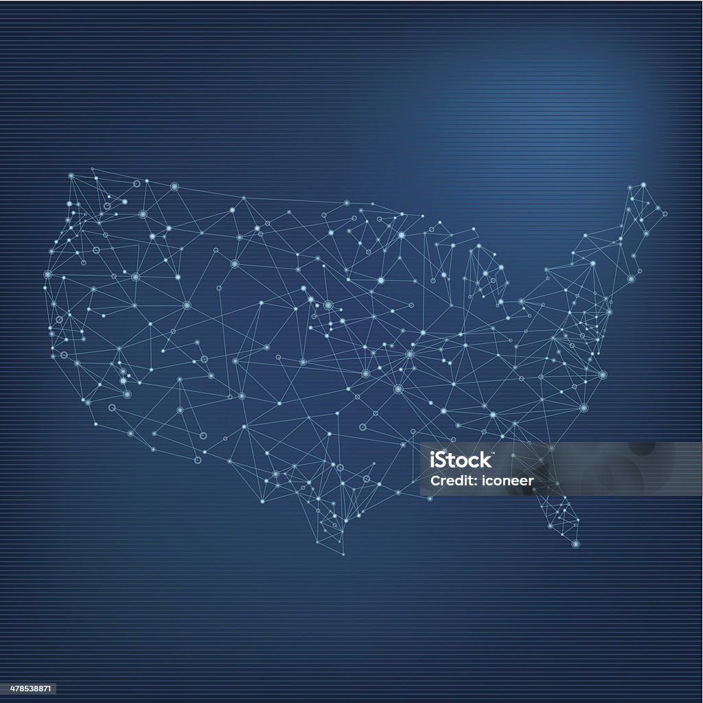 USA network Karte - Lizenzfrei USA Vektorgrafik