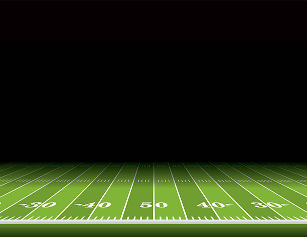 American Football Field Background Illustration A view from the sideline of an American football field with room for copy. Vector EPS 10 illustration available. american football field stock illustrations