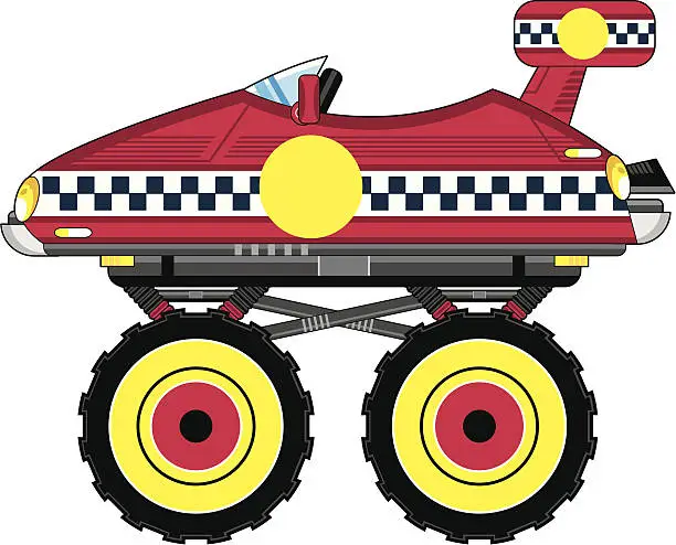 Vector illustration of Monster Truck Sports Car