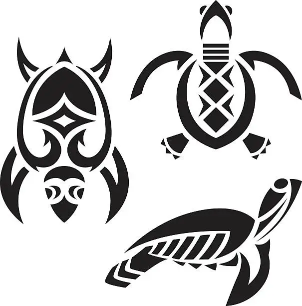 Vector illustration of Tribal_TurtleSet