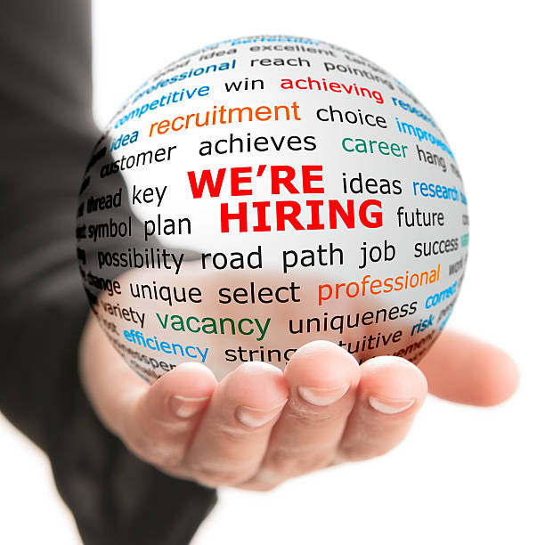 istock Transparent ball with inscription we're hiring 478540976