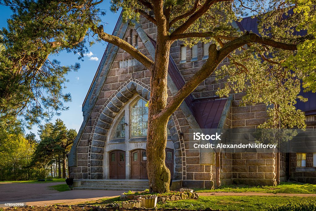 Maria Magdalena old kirk Saint Maria Magdalena old kirk an evening warm light. Primorsk, Russia. 2015 Stock Photo