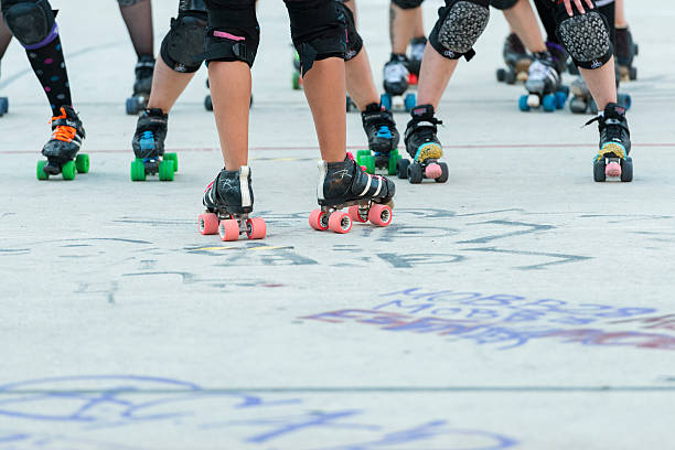 Female Roller Derby Competition In Madrid Stock Photo - Download