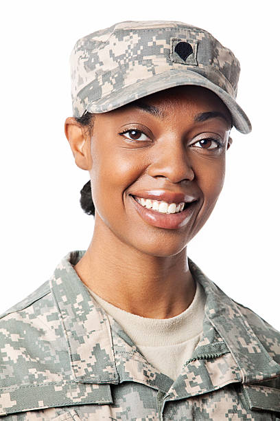 istock Portriat of a female soildier 478545005