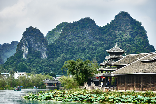 traditional house of Shangri La between Guilin and Yangshuo in Guangxi province  China