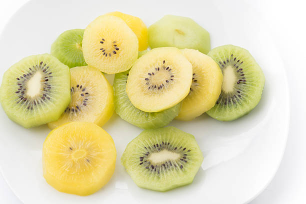 istock Kiwi and Golden Kiwi fruit isolated on white background 478545532