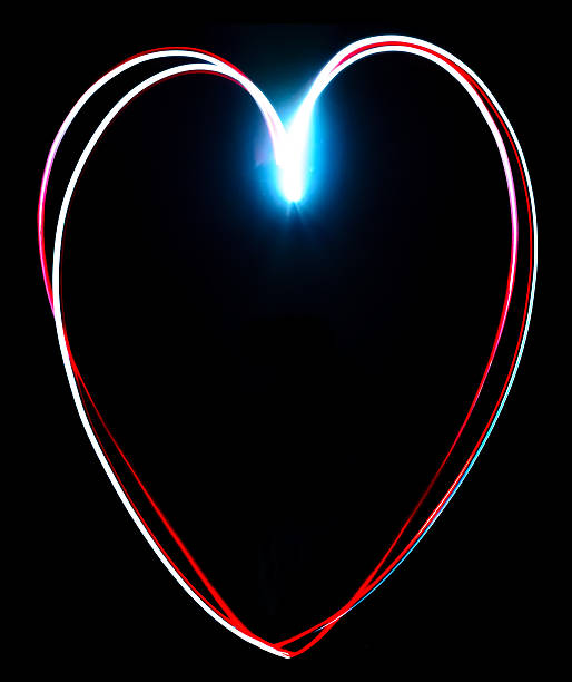 istock Freeze light painted heart on a black 478545704