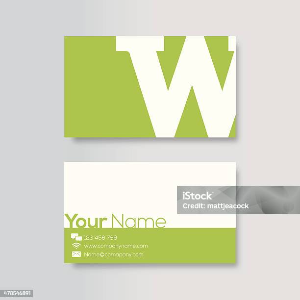 Business Card Template Stock Illustration - Download Image Now - Letter W, Abstract, Business