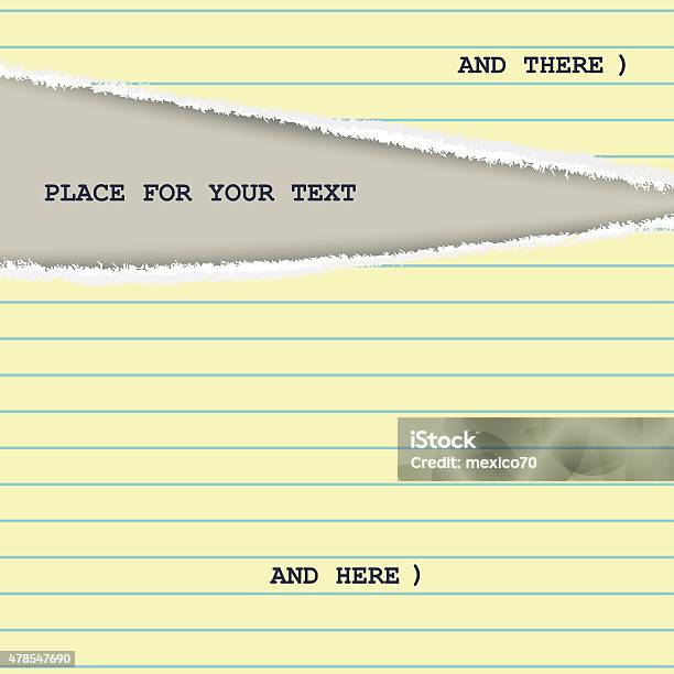 Page Ripped Yellow Vector Torn Yellow Page Stock Illustration - Download Image Now - 2015 ...