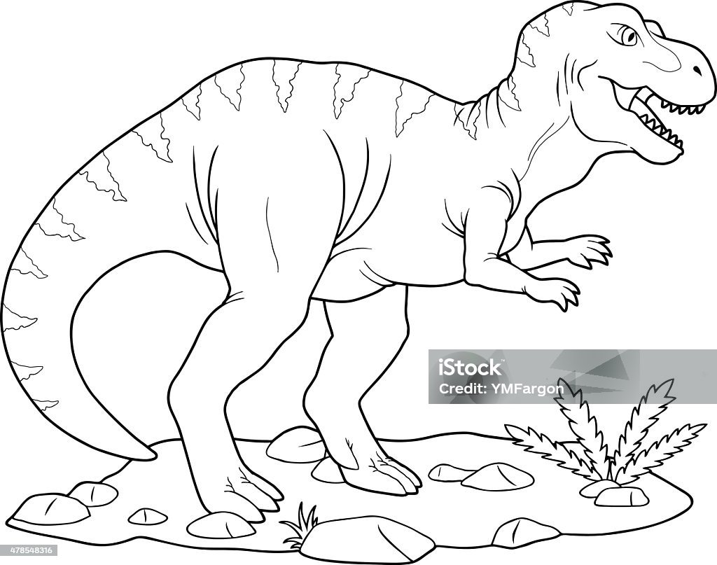 Dinossauro Do Rex Do Tiranossauro Para Colorir Ilustração do Vetor