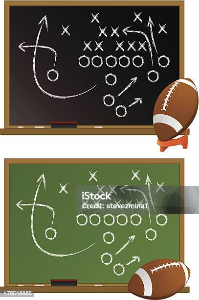 Football Chalk Boards Stock Illustration - Download Image Now - American Football - Ball, American Football - Sport, Chalk - Art Equipment