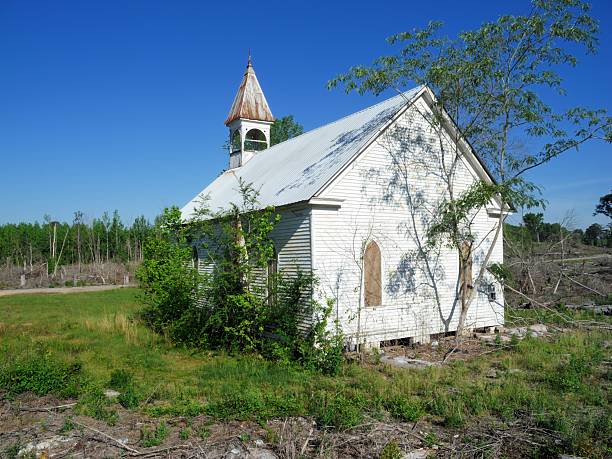 istock Abandoned church in demolished forest 478554578