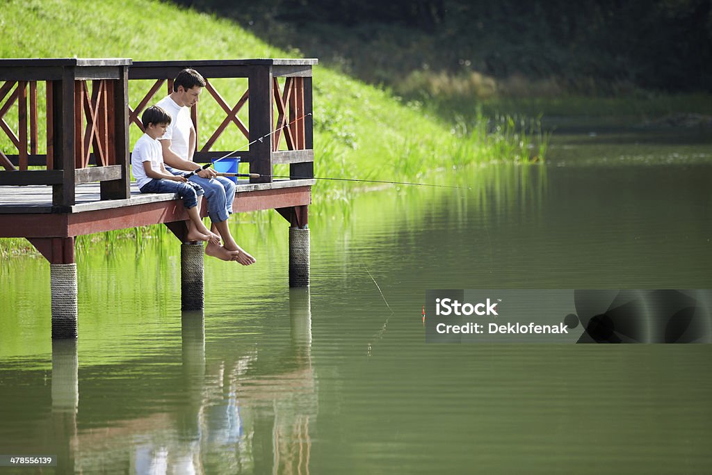 Fishing Father and son fishing 30-39 Years Stock Photo