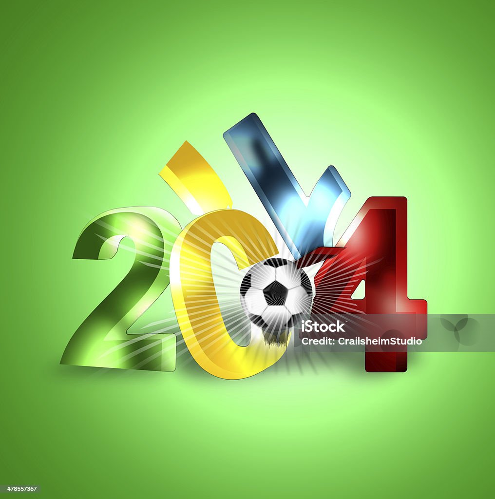 2014 football en 3d - Illustration de 2014 libre de droits