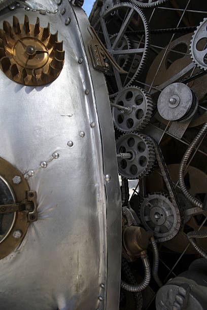 istock Fantastic mechanism of a steam-engine 478560252