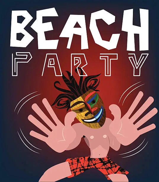 Vector illustration of Beach party