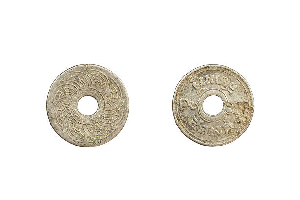istock Old coin Thailand, which is obsolete today on white background 478562019