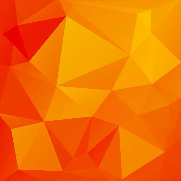 Photo of Abstract background of triangles. The bright orange color