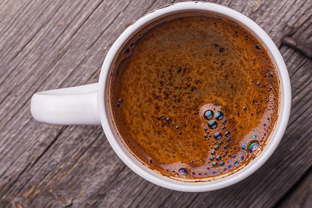 Cup of coffee on wooden background