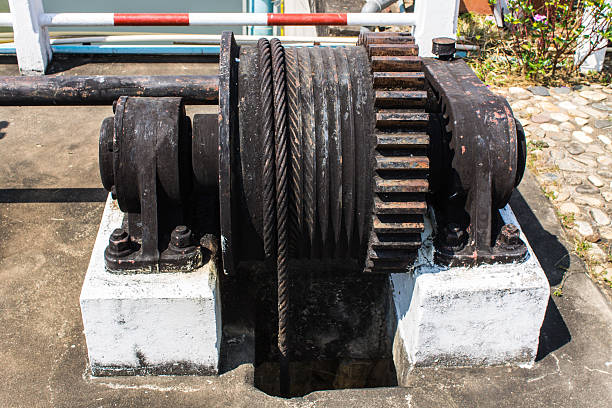 istock Winding mechanism of irrigation ditch gate 478564353