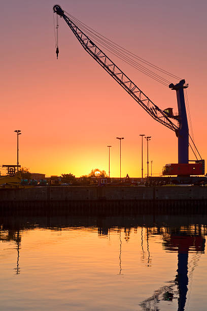 istock Germany, Hamburg, harbour crane at sunrise 478565758