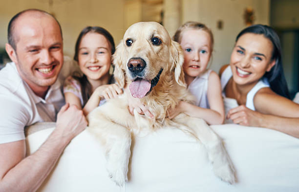 istock Dog and happy family 478567256