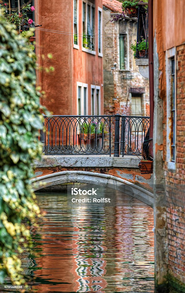 Venice Bridge on a canal in, Venice 2015 Stock Photo