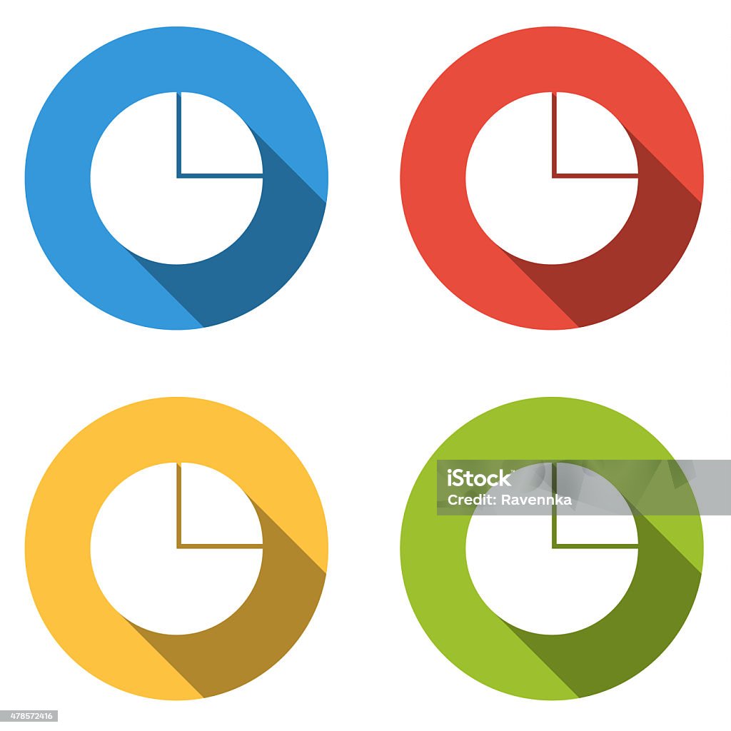 Pie Chart Button Collection Of 4 Isolated Flat Buttons For Pie Chart Stock Illustration ...