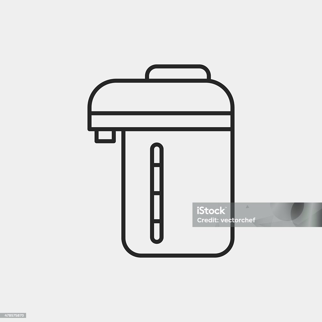 Electric kettle line icon 2015 stock vector