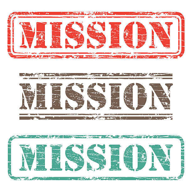 Rubber stamp design MISSION vector art illustration